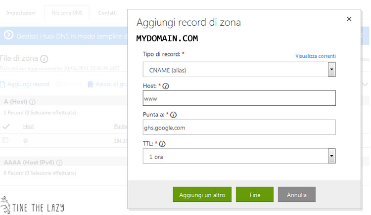 Step-by-step tutorial to set un a custom domain name on Blogger Come impostare un dominio personalizzato in Blogger