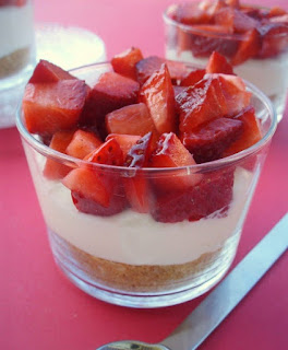 Receta de Postre De Queso y Fresas Receta de Postre De Queso y Fresas