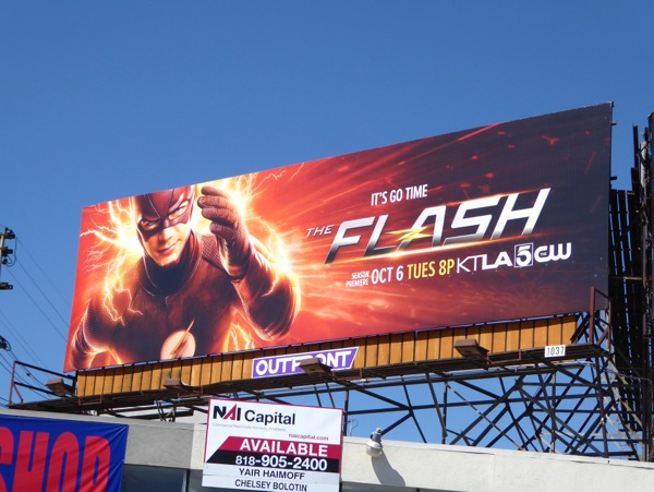 The Flash season 2 It's go time billboard Flash season 2 billboard