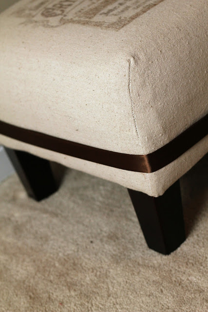 Vintage Footstool with Freezer Paper Transfer