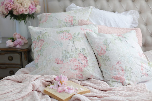 Faded floral pillows