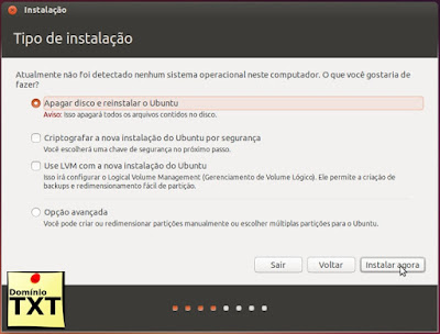 DominioTXT - Ubuntu Tipos de Instalação
