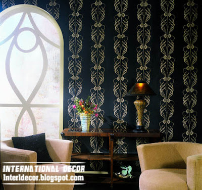 classic black wallpaper and wall covering in black