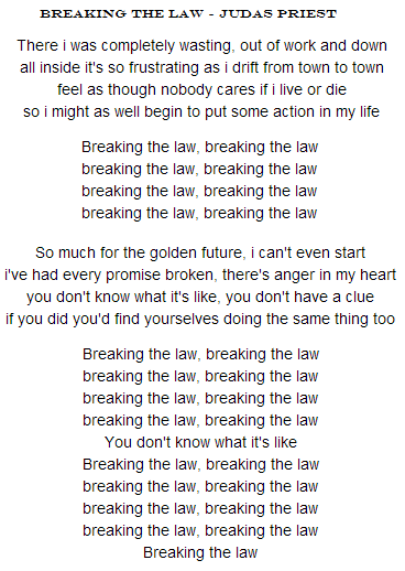 letra breaking the law