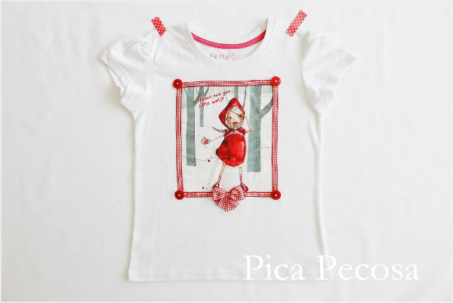 camiseta-personalizada-caperucita-roja-lazo-cuadros-botones-niña-diy