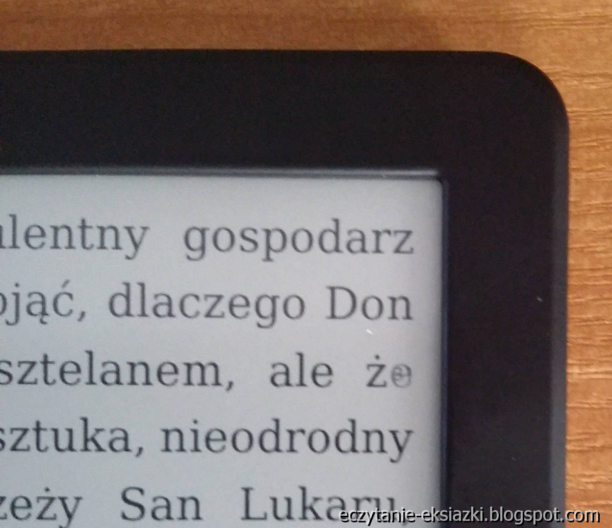 InkBOOK LUMOS – numer strony zachodzący na tekst