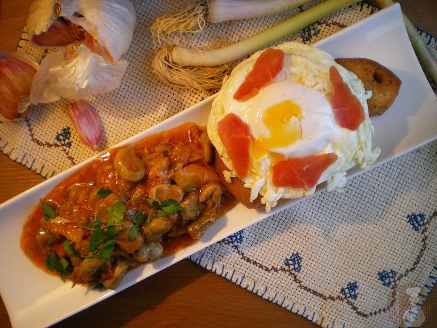 Habas con jamón al estilo manchego