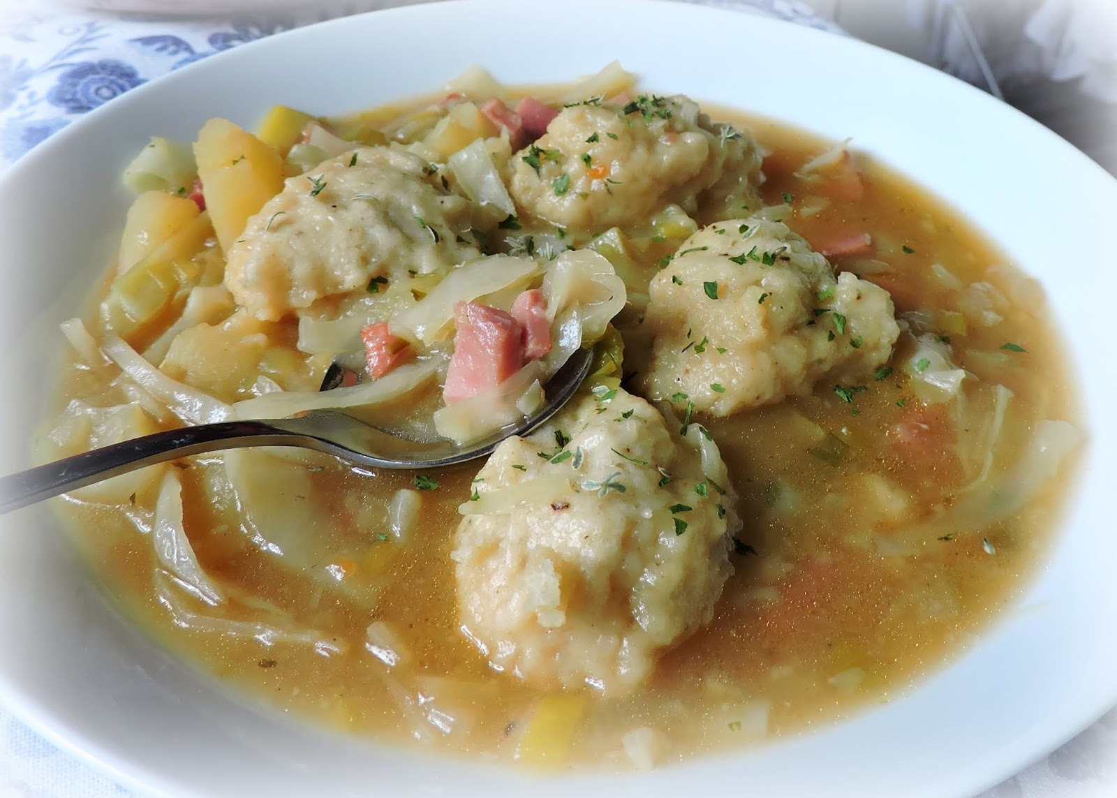 Cabbage & Ham Soup with Cheese Dumplings The English Kitchen