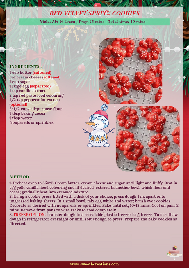 SHC 10 BEST HOMEMADE CHRISTMAS COOKIE RECIPES RED VELVET SPRITZ COOKIES RECIPE