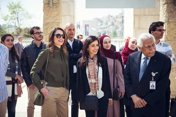 Queen Rania of Jordan visited the Amman Design Week venue in downtown Amman