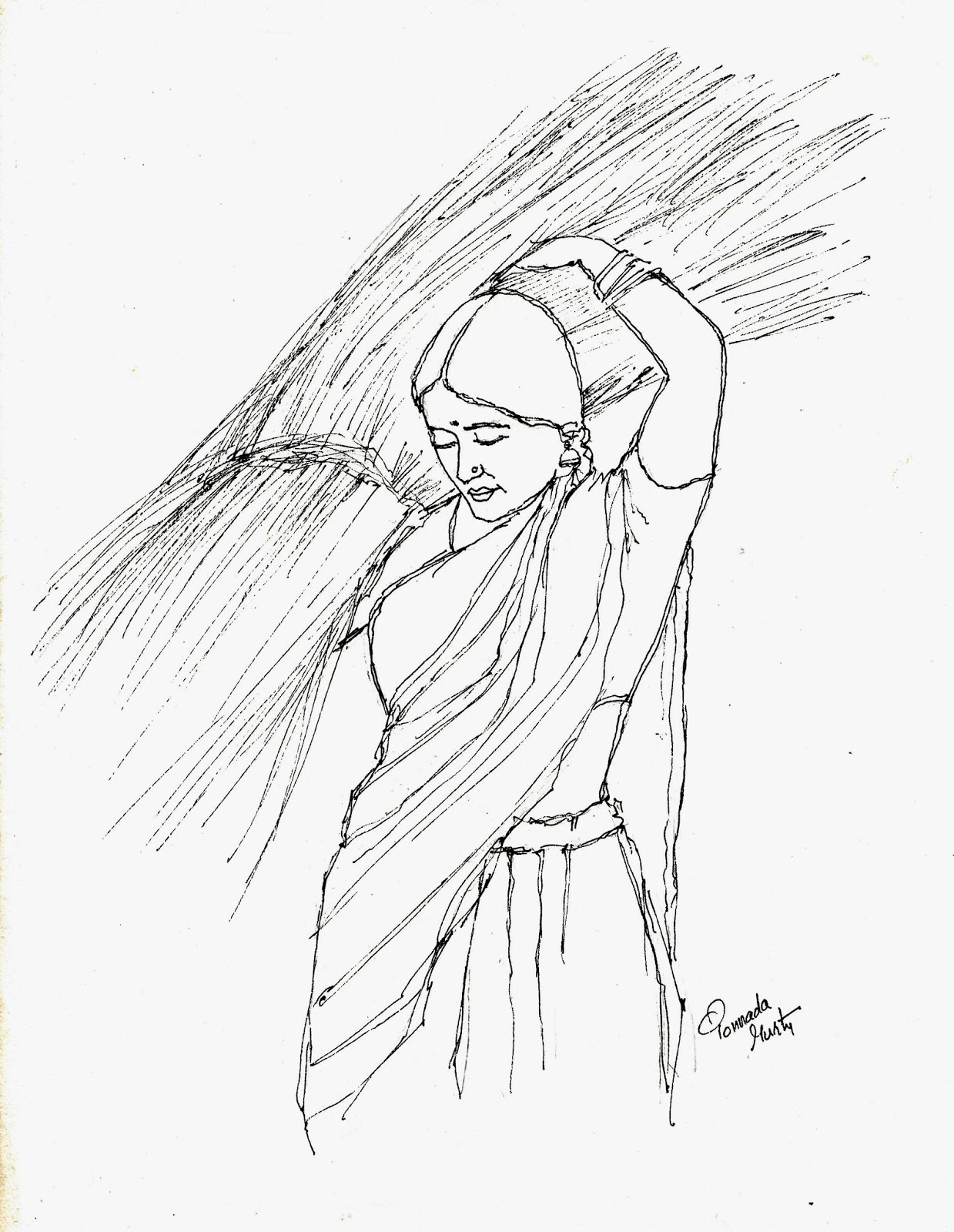 Line Art Pens : Sketches and drawings line drawing medium pen