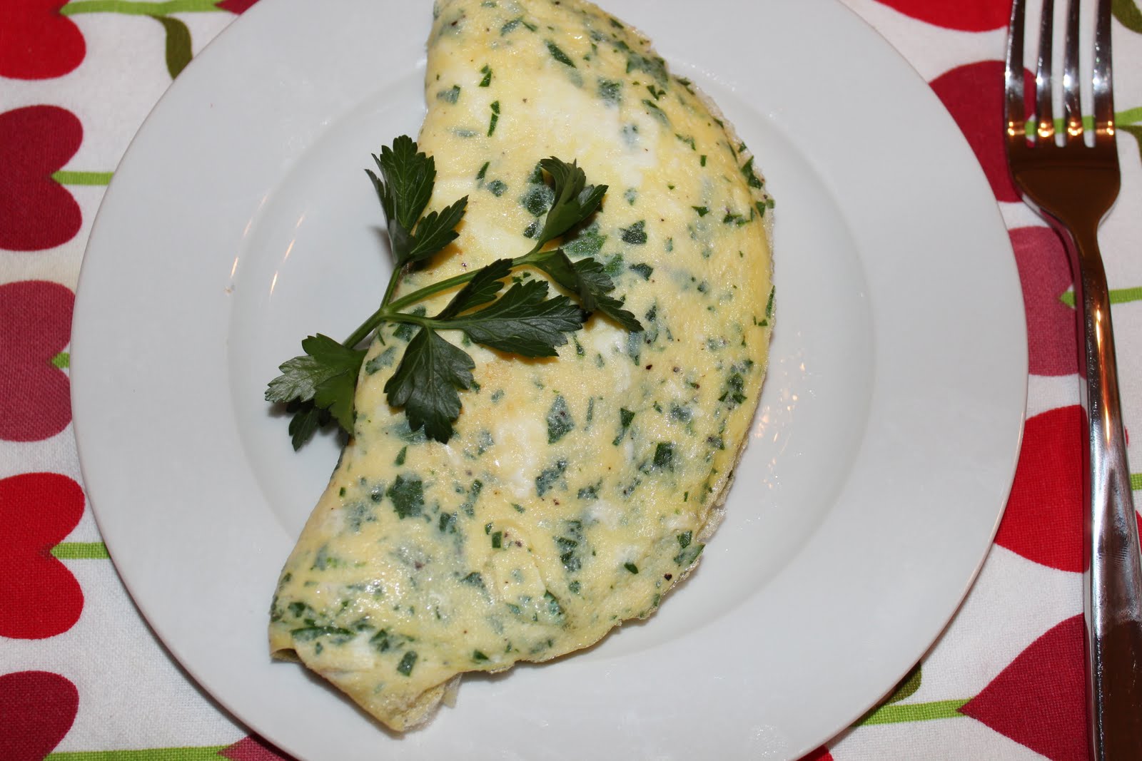 Food For The Fresh Roasted Red Pepper & Goat Cheese Omelette