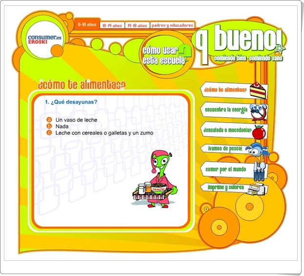 "¿Cómo te alimentas?" (Test de alimentación para niños de 6 a 10 años)