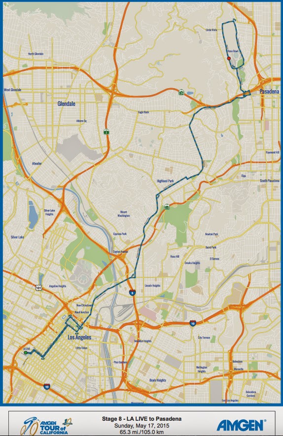 Tour of California Stage 8 Map 2015
