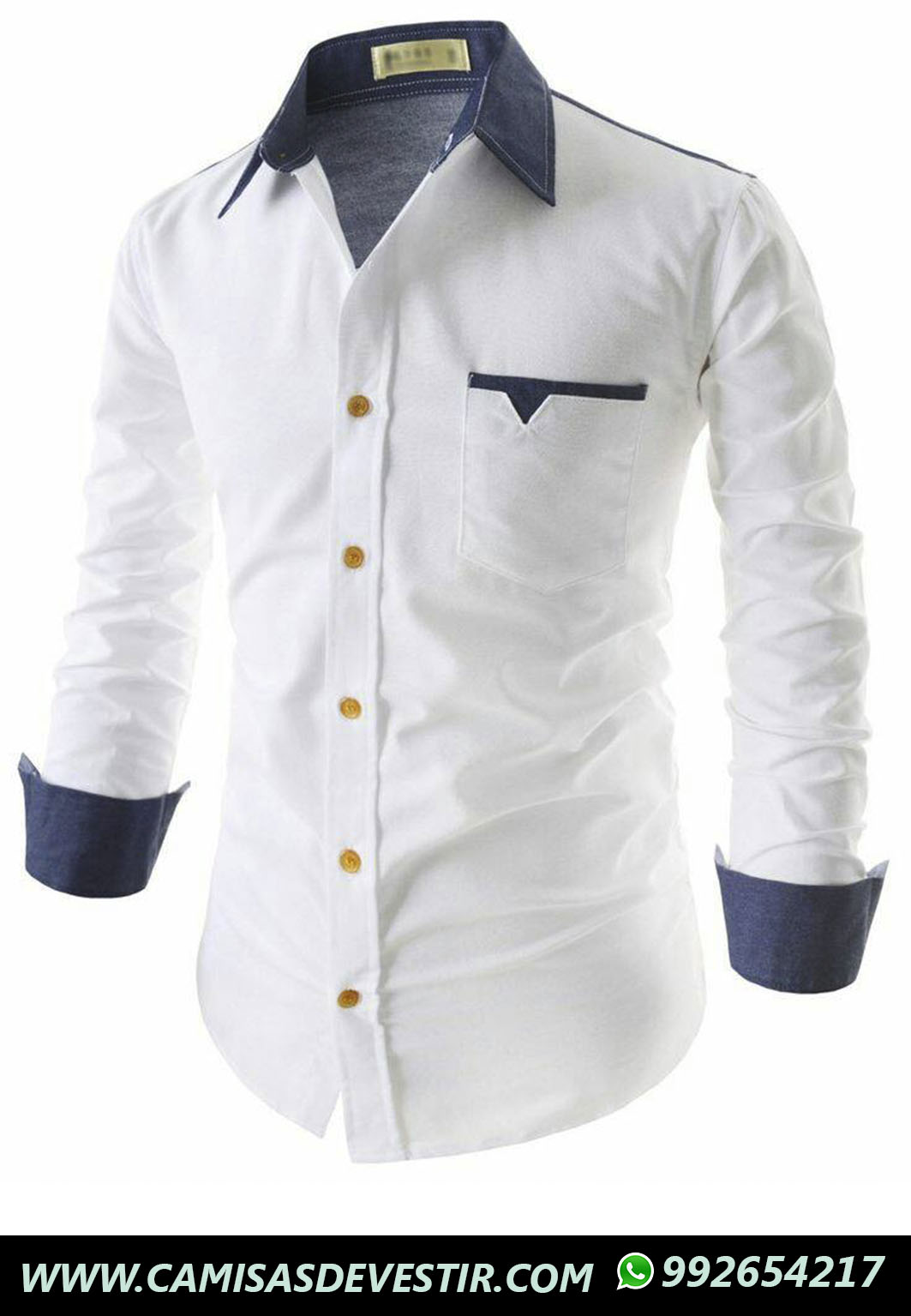 camisas blancas slim fit