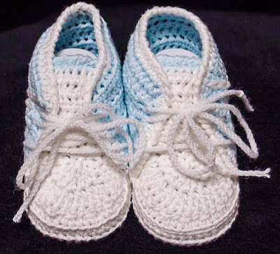 crocheted adidas baby booties