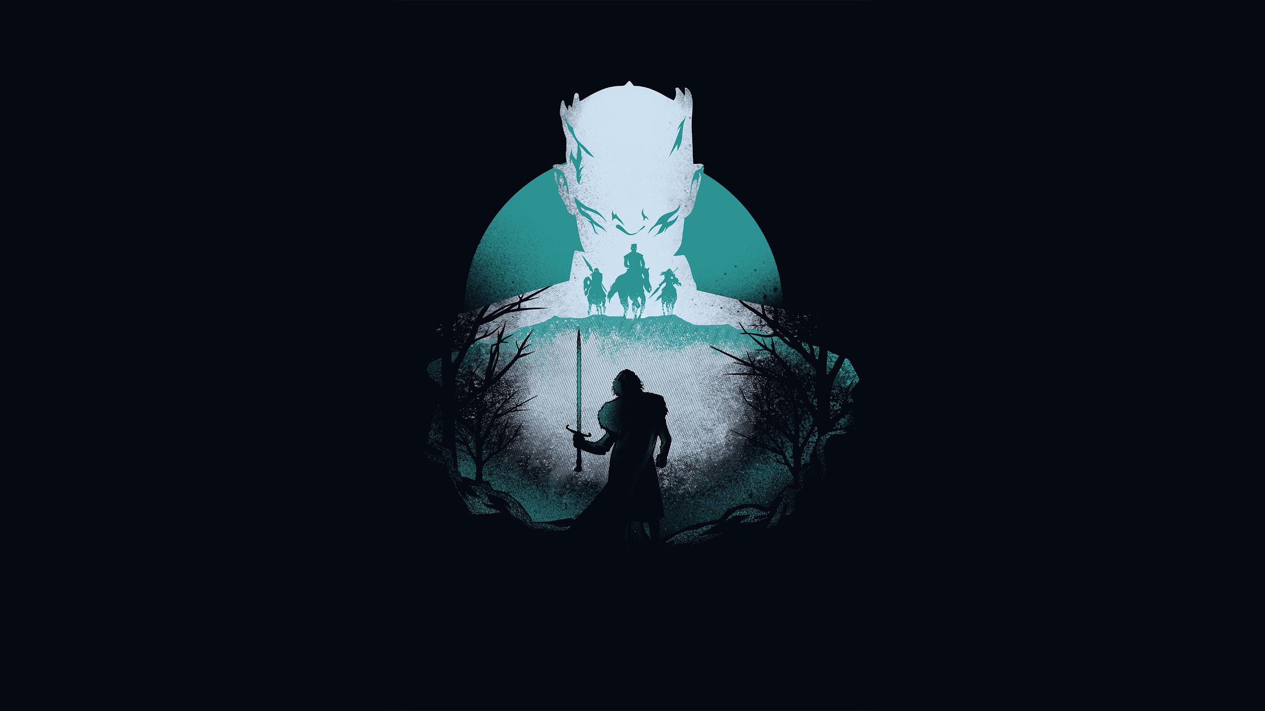 Night King, Jon Snow, Minimalist, Game of Thrones, 4K, 52