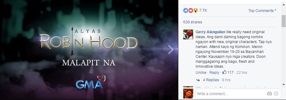 Komikero Gerry Alanguilan reacts to Alyas Robin Hood Teaser Trailer
