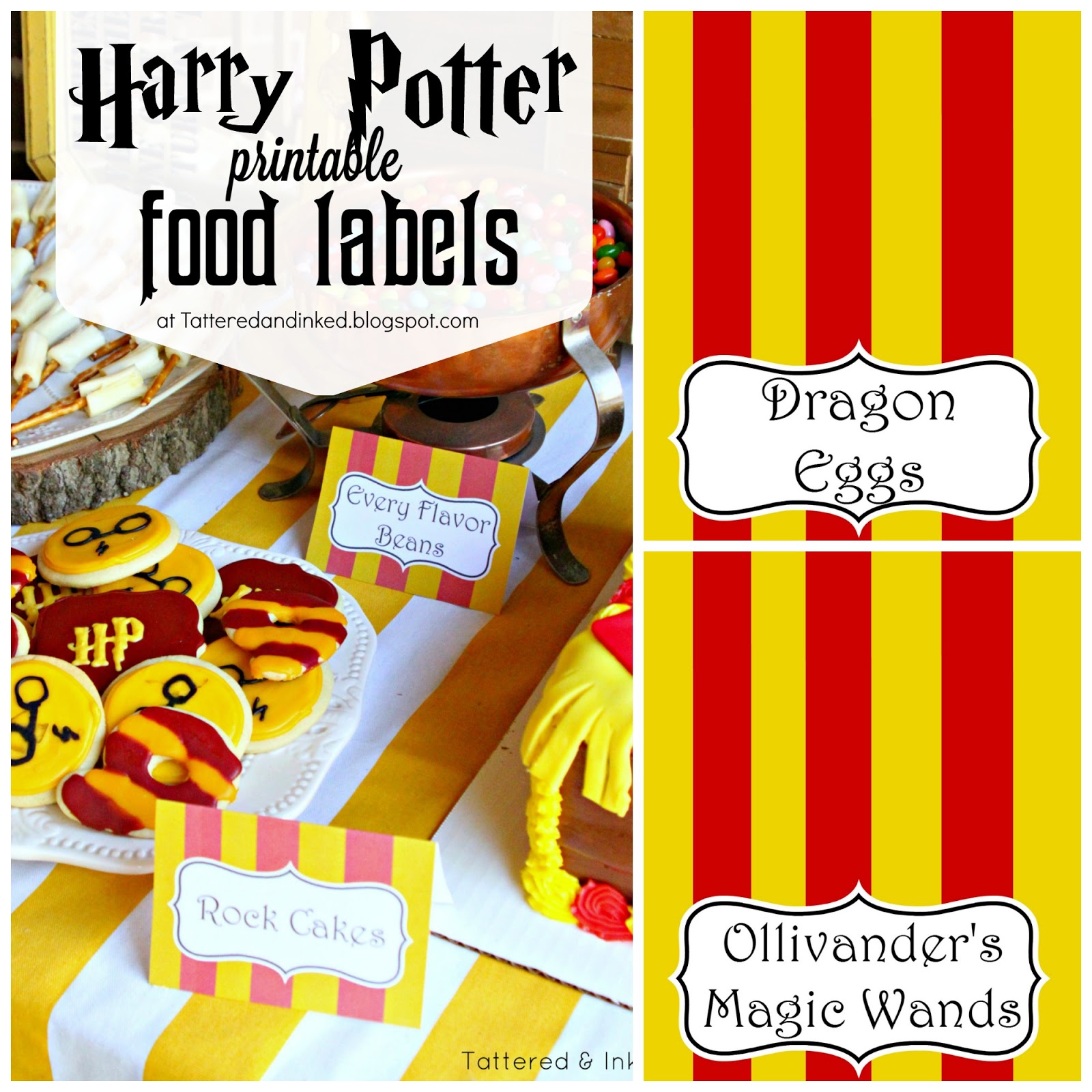 Tattered And Inked Harry Potter Party FREE Printables And Source List 