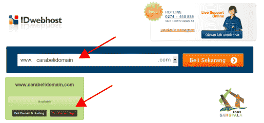 Cara membeli atau order domain di IDwebhost terbaru 2015 SAHUPALA Share