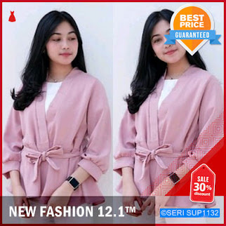 SUP1132A27 Atasan Cewe Kimono Tali Ikat Kerja BMGShop