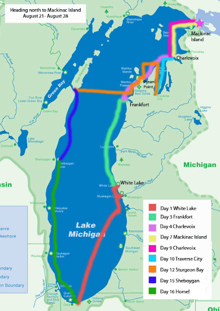 Lake Michigan (and beyond) Boating Adventures: Lake Michigan Trip Map