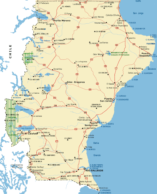 mapa Santa Cruz - Argentina