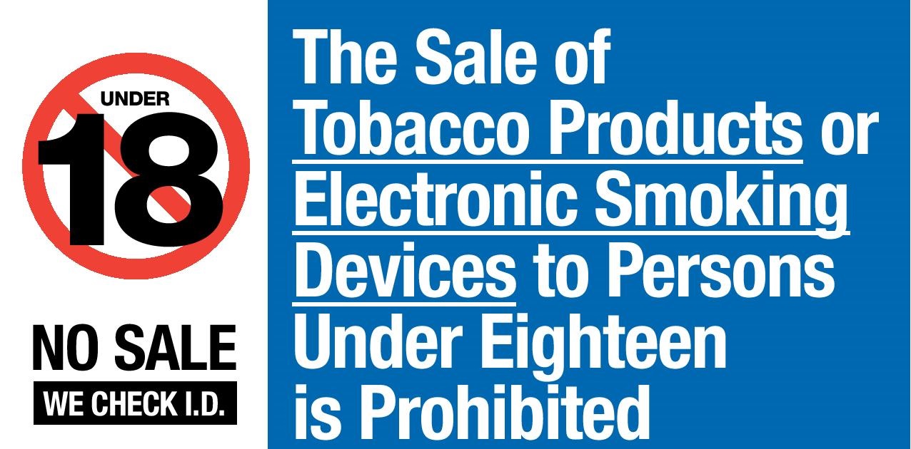 11+ Under 21 Tobacco Sign Pics