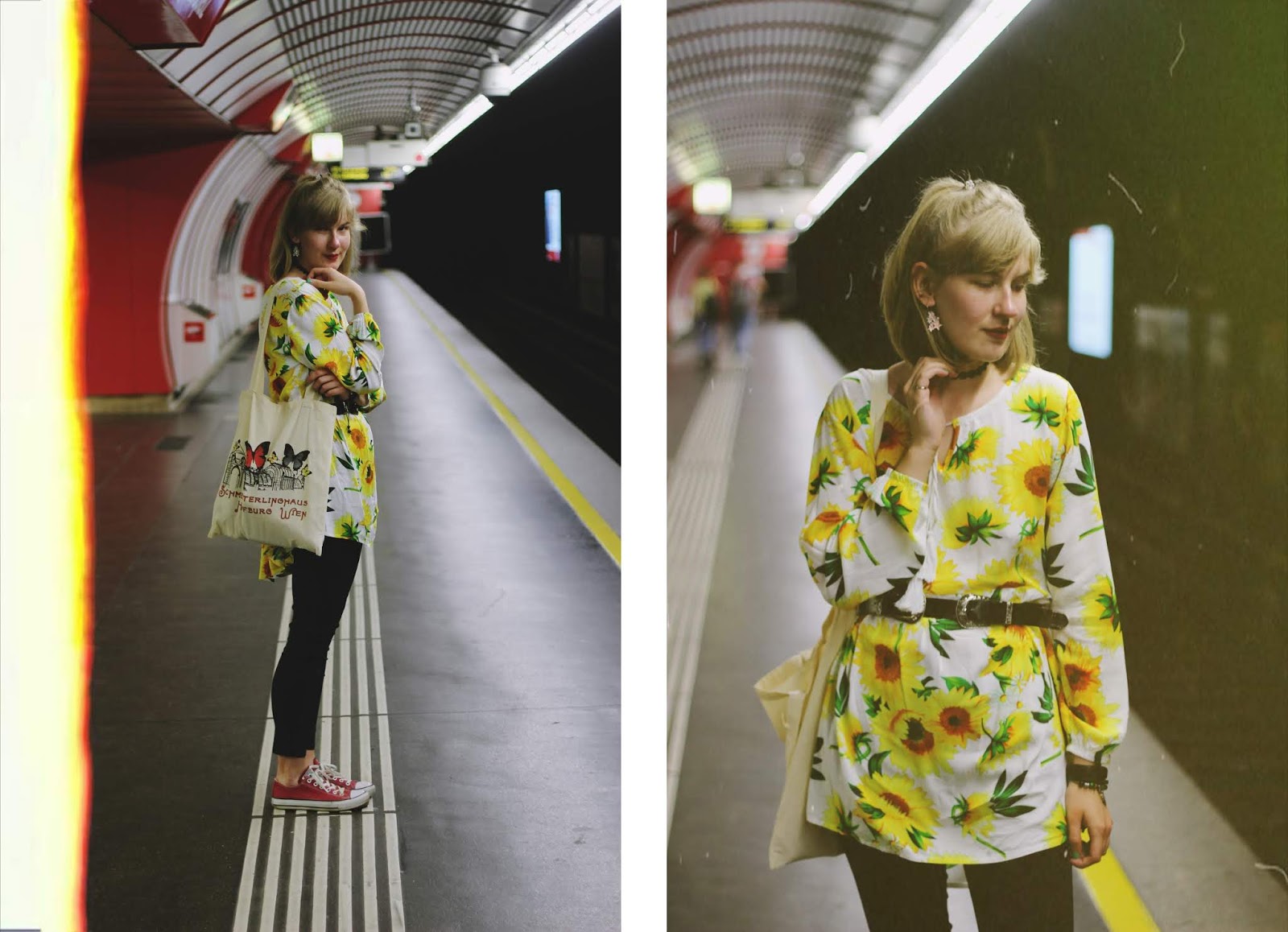 filipa canic, youarethepoet, you are the poet blog, filipa canic blog, zaful, sunflowers dress, vienna, ubahn,