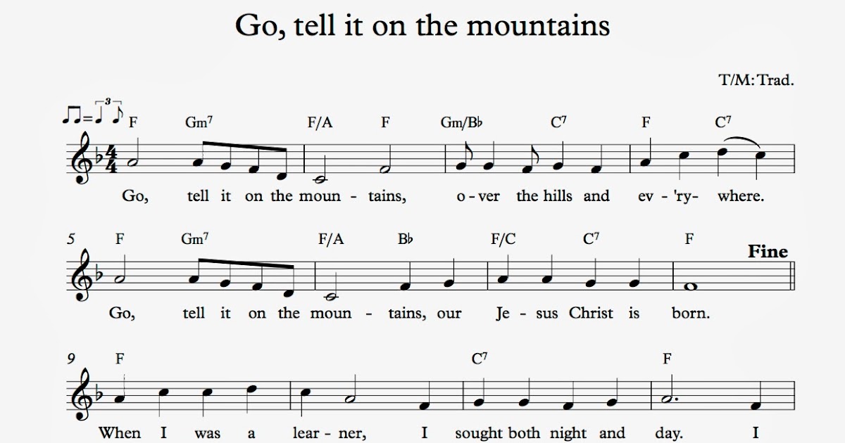 Gratis noter Go, tell it on the mountains