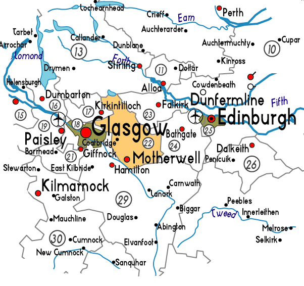 Map of North Lanarkshire Province Area