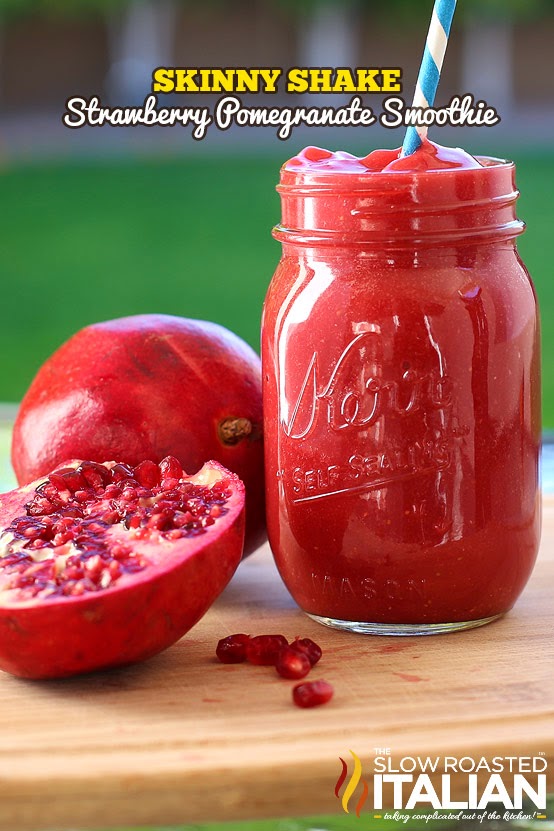 titled photo of a strawberry pomegranate skinny shake
