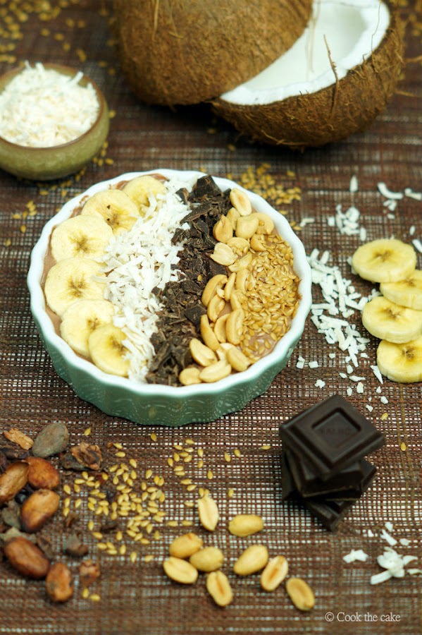 smoothie bowl, smoothie de chocolate