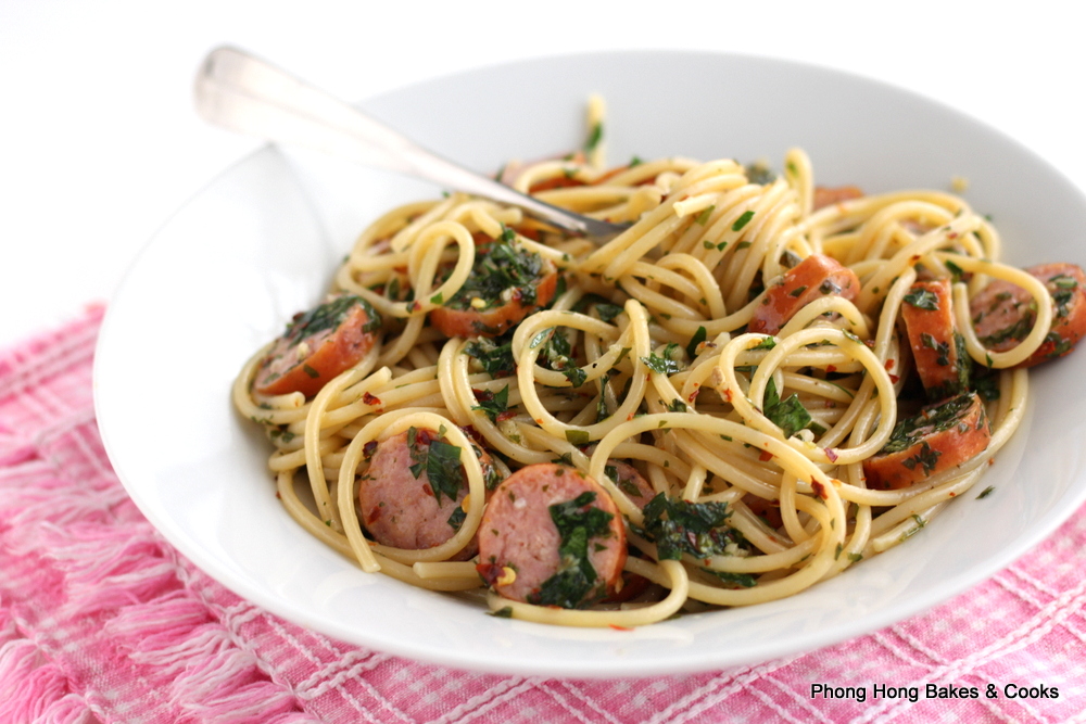 PH the Malaysian Carnivore Grilled Sausage Pasta with Chimichurri