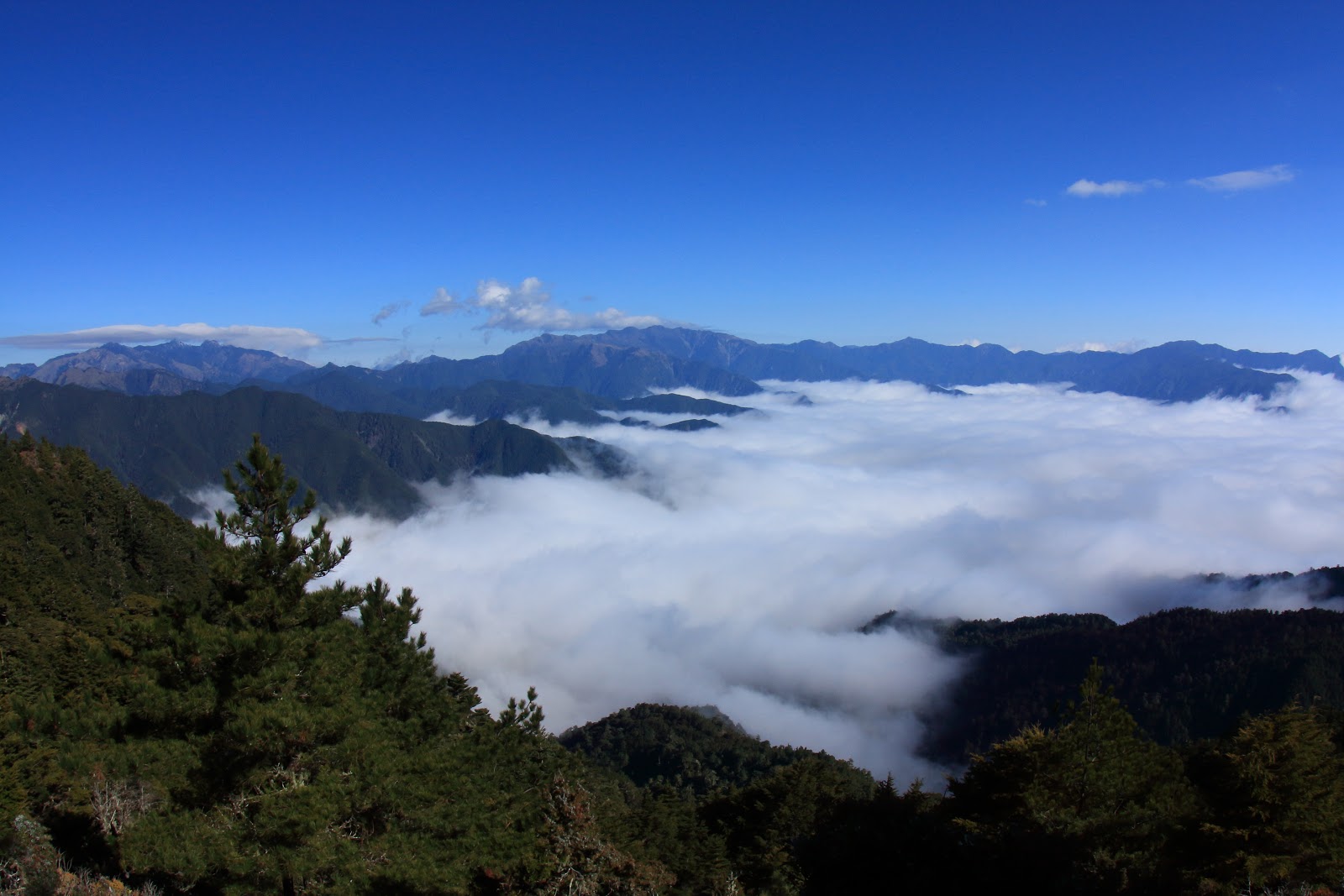 雲海下方就是赫赫有名的八通關古道