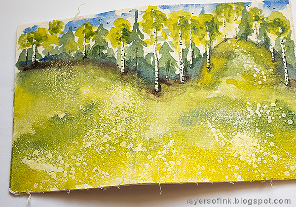Layers of ink - Watercolor Meadow Notebook Tutorial by Anna-Karin Evaldsson.