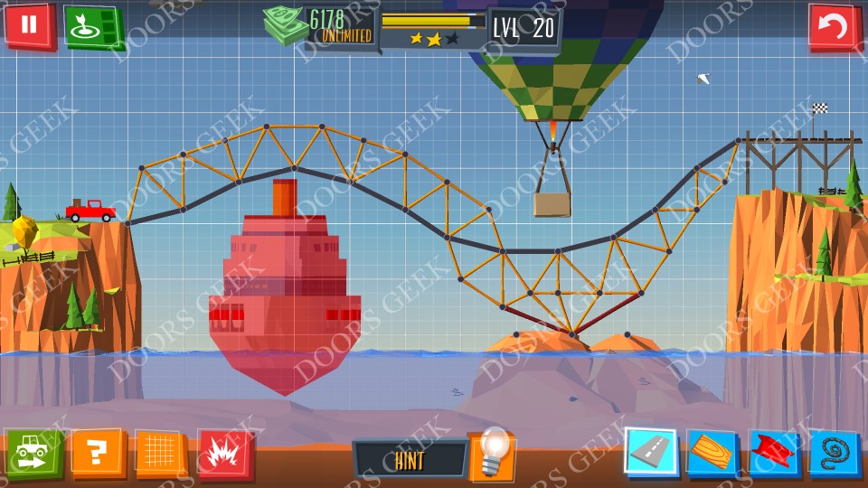 Build a Bridge! Level 20 Solutions Doors Geek