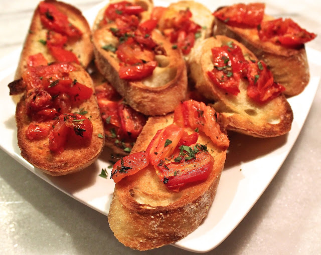 Hey, Mom! What's For Dinner?: Bruschetta with Oven-Roasted Tomatoes