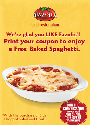 The Coupon Centsation: Fazolis: FREE Baked Spaghetti Coupon