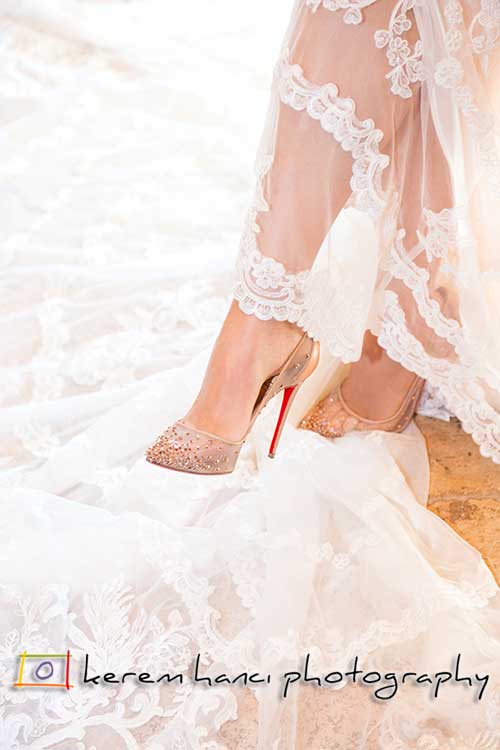 Star-studded Louboutin's draped in stunning lace worn by none other than our gorgeous bride
