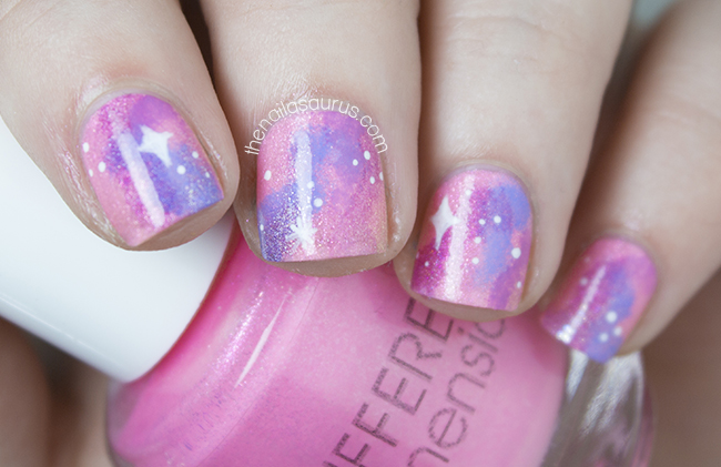 Shimmery Pink Galaxy Nail Art | The Nailasaurus | Bloglovin’