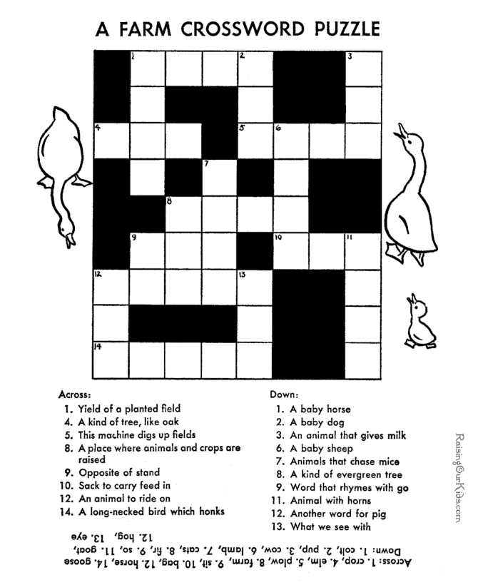 Free Printable Crossword Puzzles