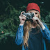 Girl with camera style vintage