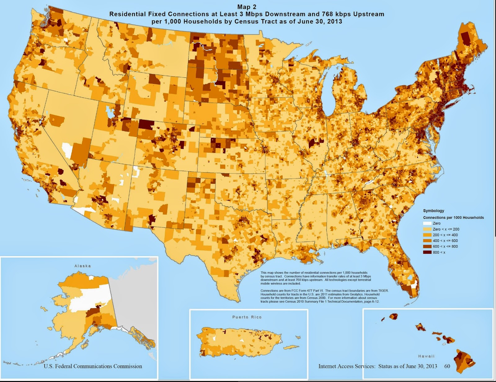 Redistributing The Future New FCC Map Of Household Broadband Penetration