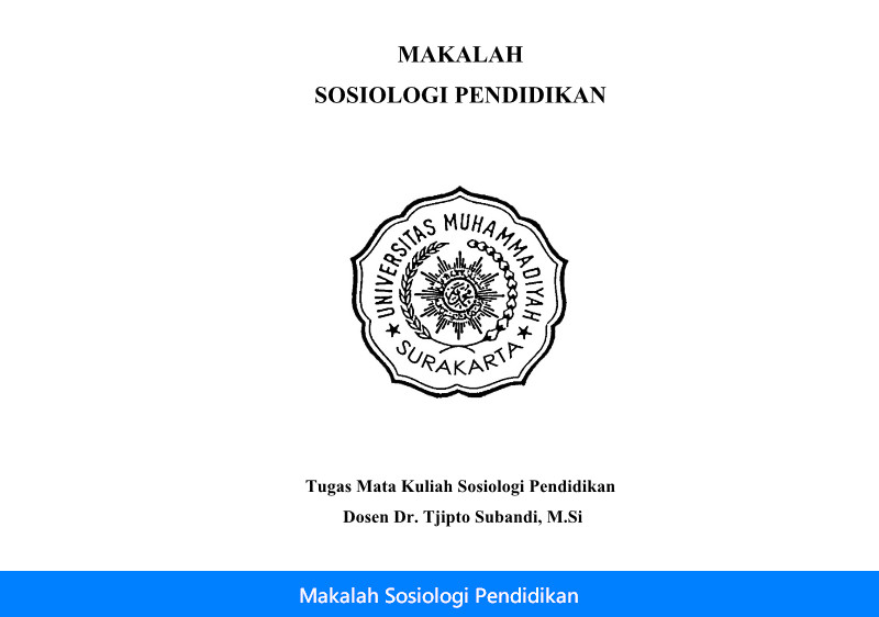 Contoh Makalah Makalah Sosiologi Pendidikan  Contoh Makalah