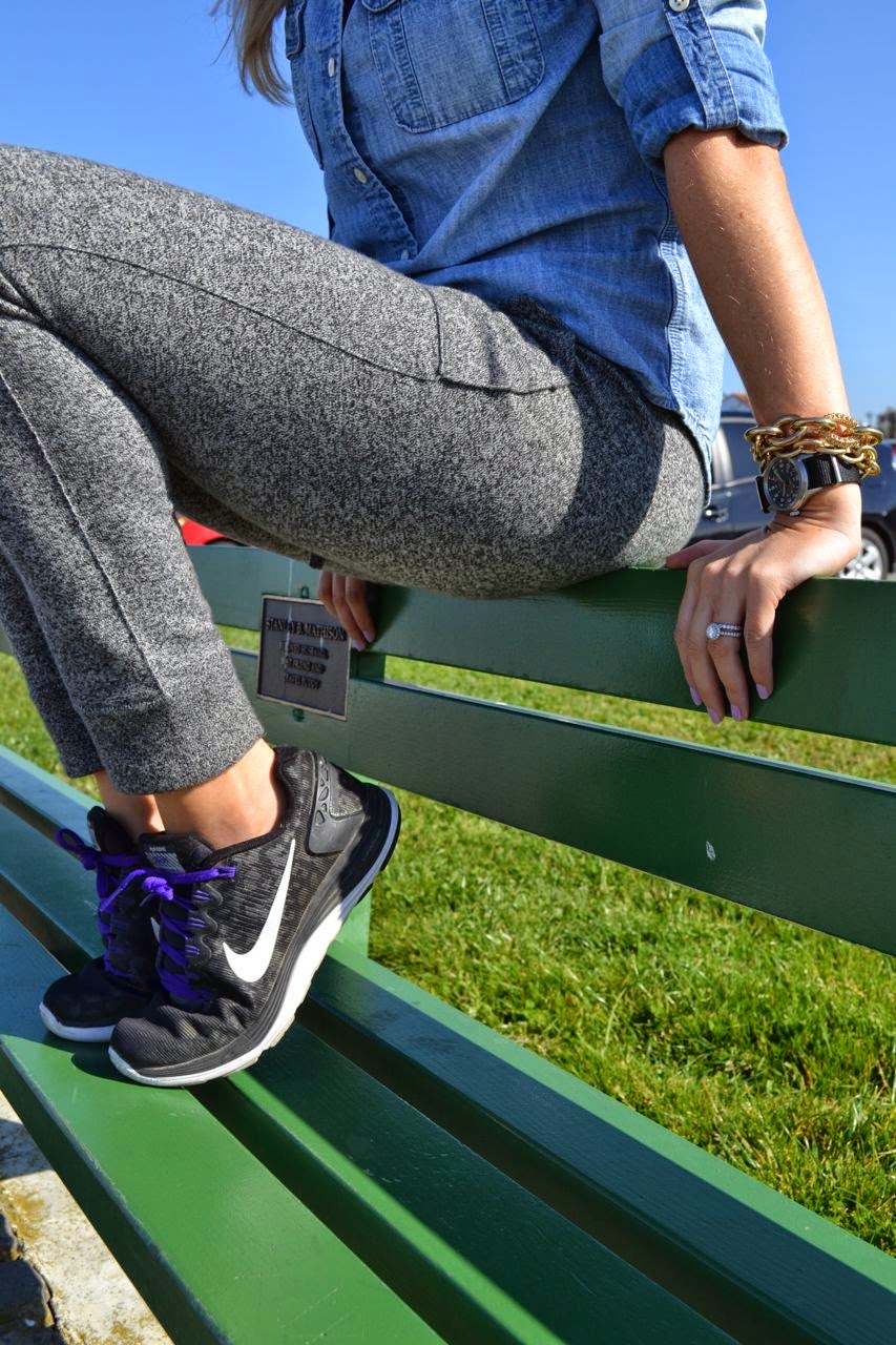 gap chambray joggers