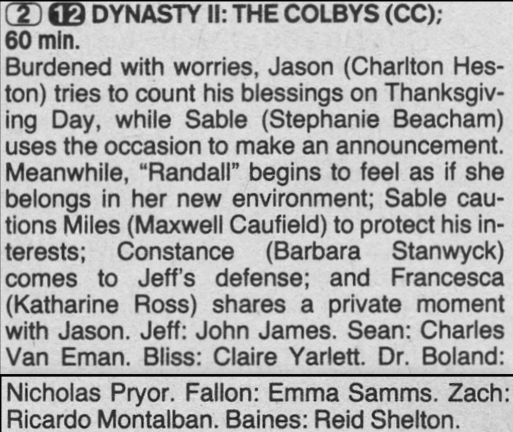 the colbys episode guide The colbys episode guide.