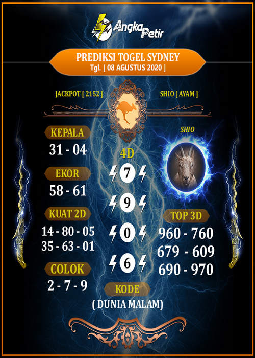 Diskusi Syair Sydney 8 Agustus 2020 KODE SYAIR SGP SYAIR