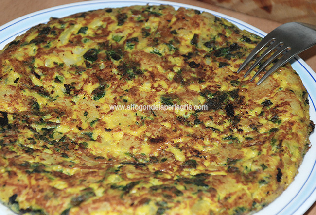 Tortilla de patatas y espinacas Tortilla de patatas y espinacas
