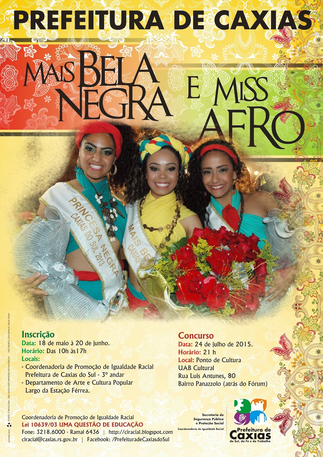 Concurso 2015 Mais Bela Negra e Miss Afro